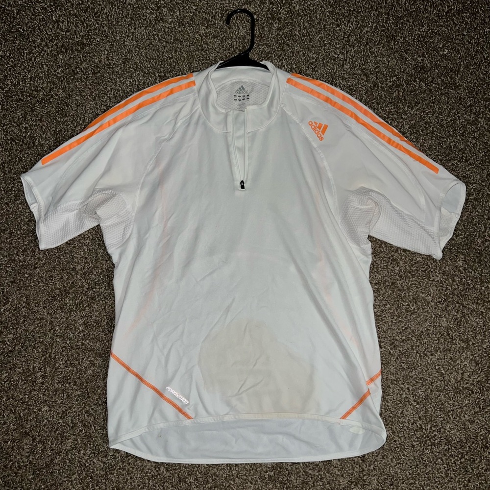 Adidas Vintage OG White Orange Vintage Soccer Athletic Jersey Shirt